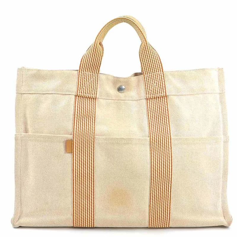 White suede tote bag for hiking-Hermes  Canvas Handbag Tote Bag (Pre-Owned)