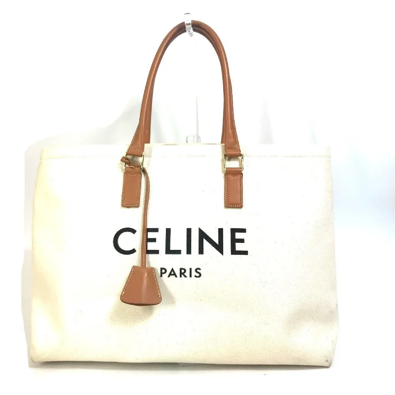 Beige denim tote bag for summer-Celine Cabas  Canvas Leather Shoulder Bag Tote Bag (Pre-Owned)