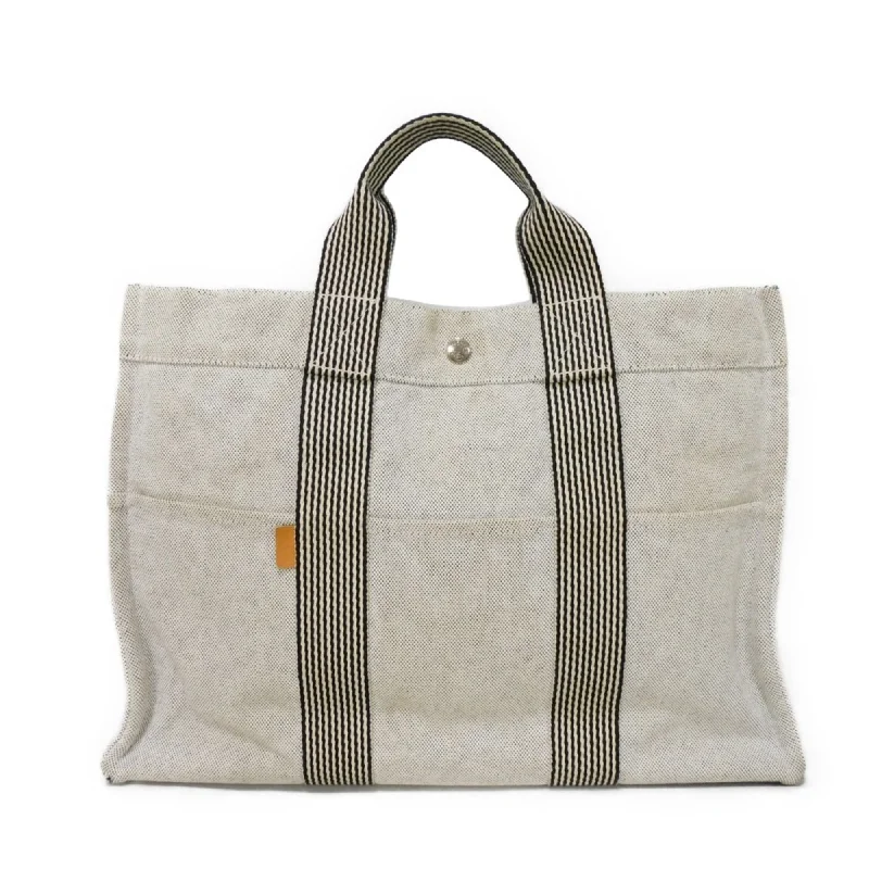 White quilted tote bag for shopping-Hermes   Toile H Tote Bag (Pre-Owned)