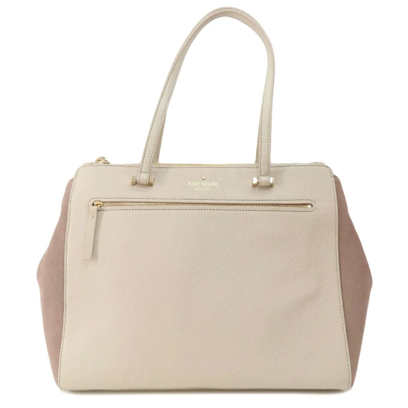 White suede tote bag for daily-Kate Spade  Leather Tote Bag (Pre-Owned)